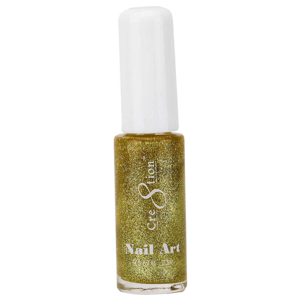 Cre8tion Detailing Nail Art Lacquer, 04, Gold Glitter, 0.33oz, 1101-0728