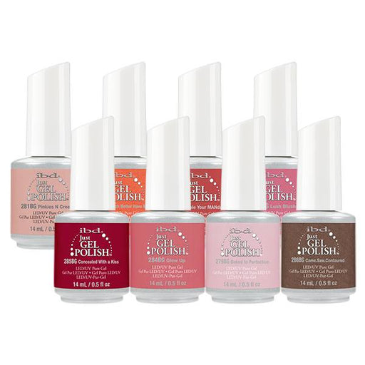 IBD Just Gel Polish, Peach Palette, Full line of 8 colors (from 69966 to 69973), 0.5oz