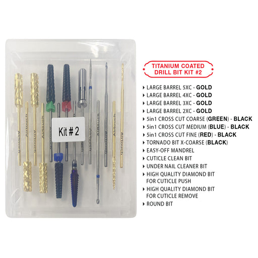Airtouch Titanium Coated Drill Bit All In One Kit, #2 OK0915LK