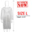 Disposable Protective  Isolation Gown, WHITE, Size L OK0416VD