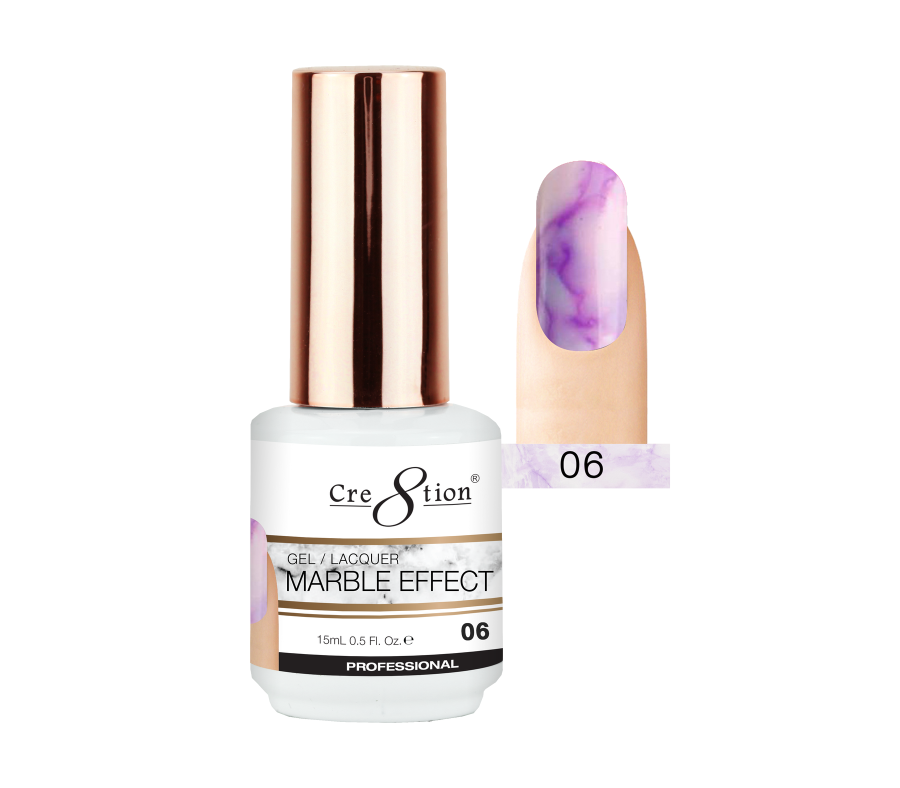 Cre8tion Marble Effect Gel / Lacquer, 06, 0.5oz, 0916-2067 KK1204