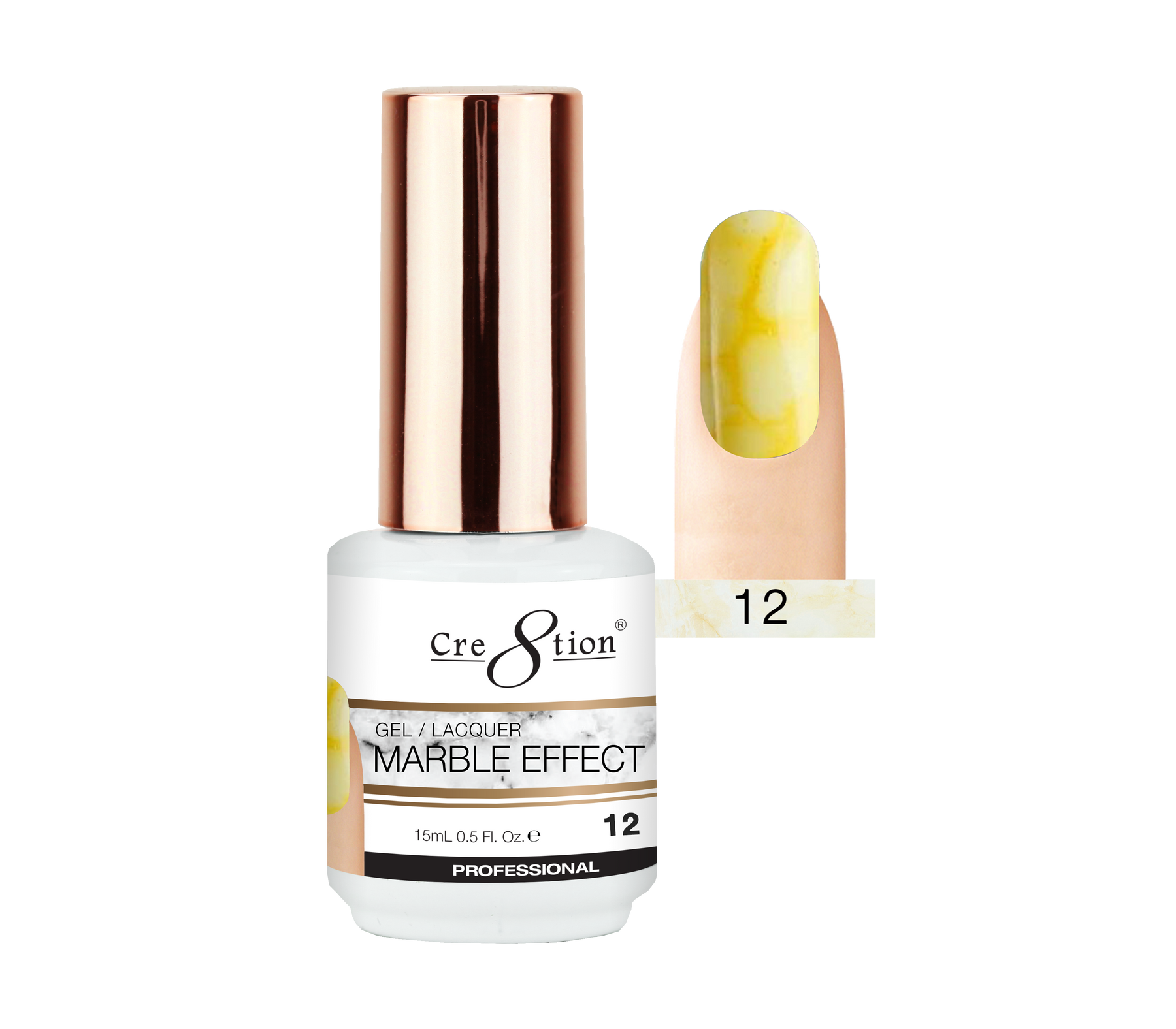 Cre8tion Marble Effect Gel / Lacquer, 12, 0.5oz, 0916-2073 KK1204