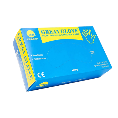 Great Gloves Polyethylene Disposable Gloves, Size S, 500pcs/box, HPDE500-S OK0525VD