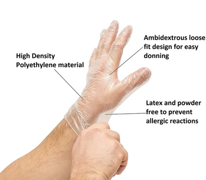 Great Gloves Polyethylene Disposable Gloves, Size M, 500pcs/box, HPDE500-M OK0525VD