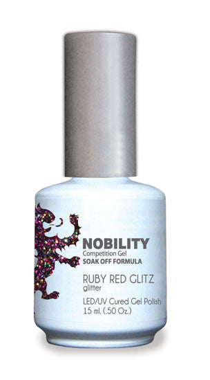 LeChat Nobility Gel, NBGP069, Ruby Red Glitz, 0.5oz
