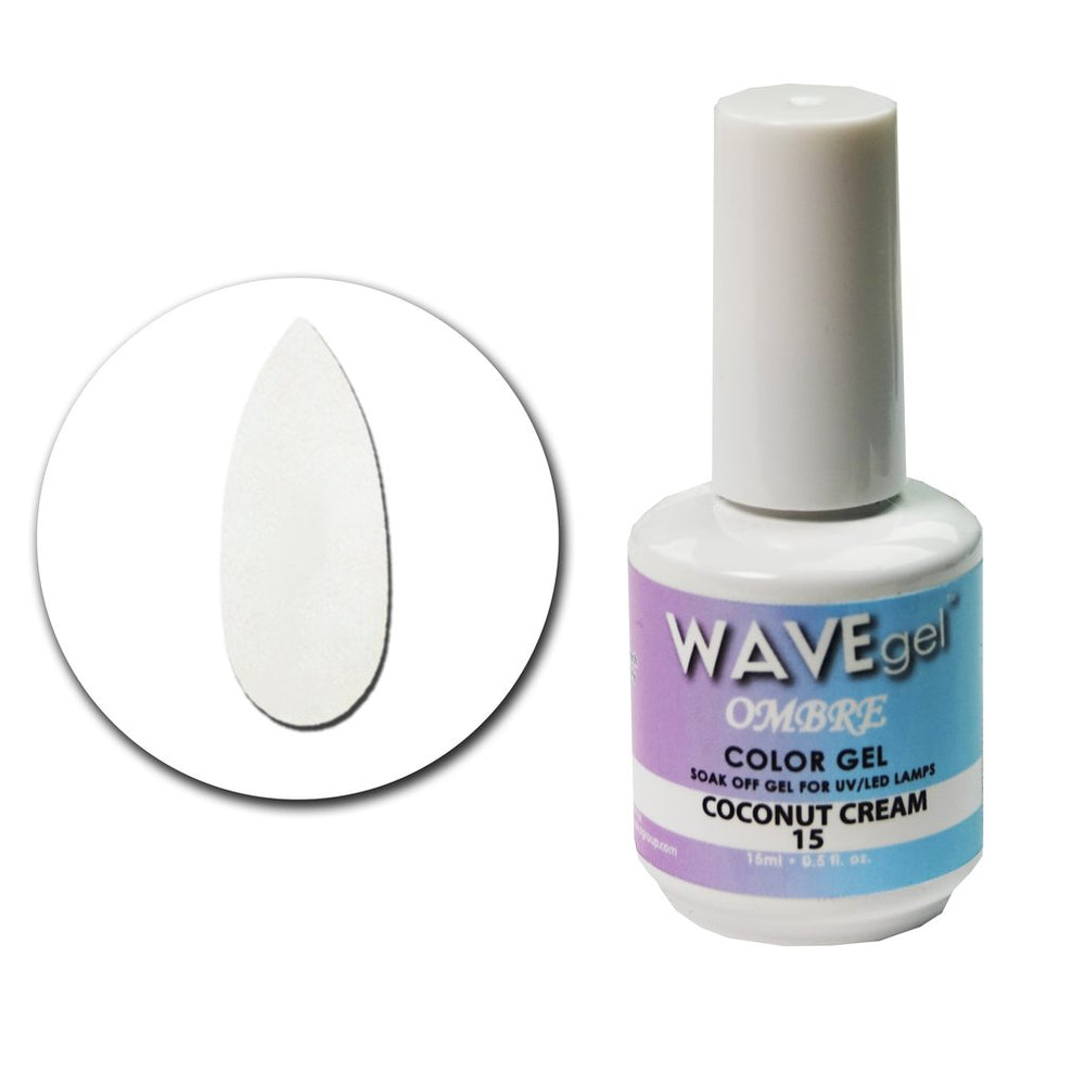 Wave Gel Ombre Gel Polish, 15, Coconut Cream, 0.5oz OK1129