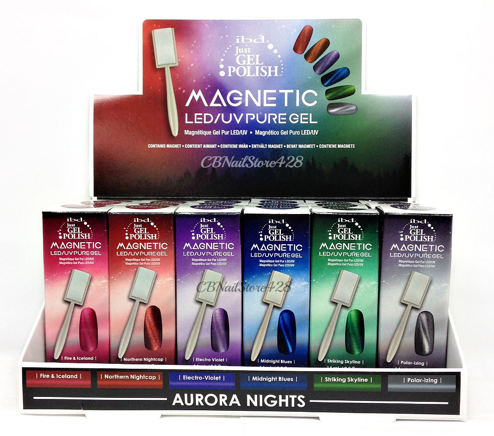 IBD Just Gel Polish, Aurora Nights Collection, 0.5oz Fulline of 6 colors (66595 - 66600)