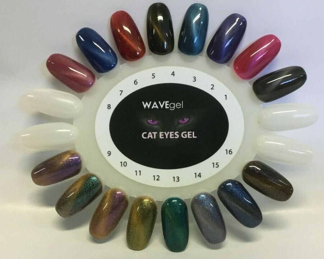 Wave Gel Cat Eye Gel Polish, Tips Sample #01 (From 01 To 16) OK0709VD