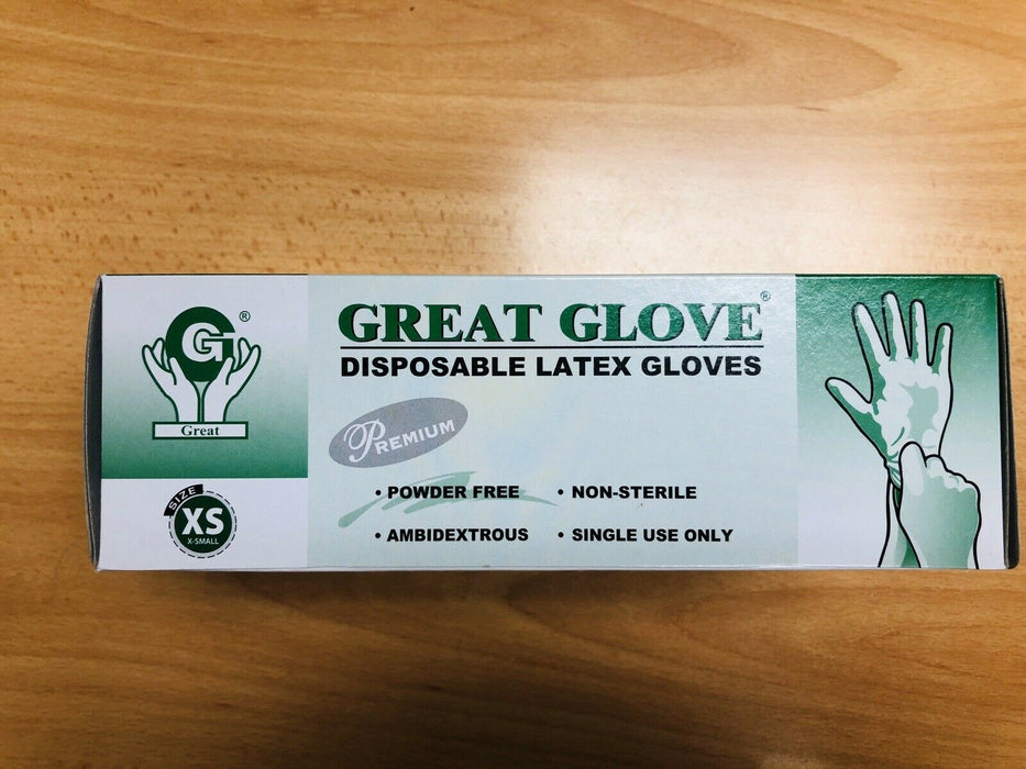 Great Glove Premium Non-Medical Latex Gloves, Size XS, 100pcs/box OK0525VD