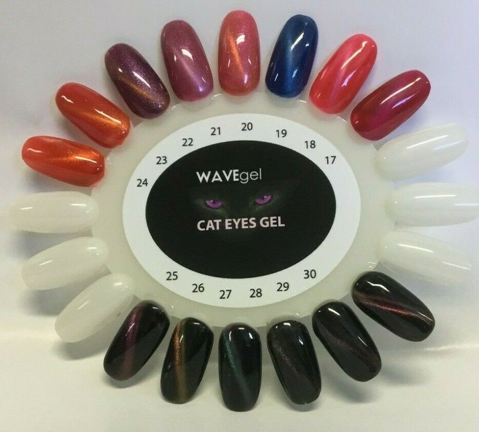 Wave Gel Cat Eye Gel Polish, Tips Sample #02 (From 17 To 30) OK0709VD