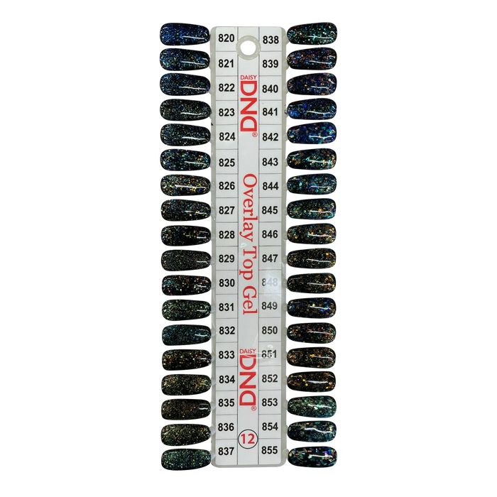 DND Sample Tips, Overlay Top Gel Collection, #12 (From 820 To 855)