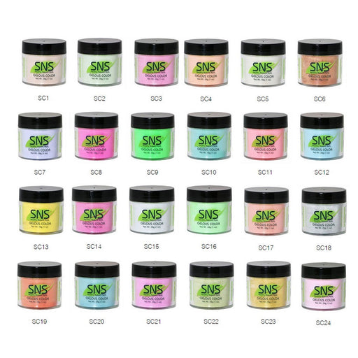 SNS Gelous Dipping Powder, Summer Collection, 1oz, Full Line Of 24 Colors (from SC01 to SC240
