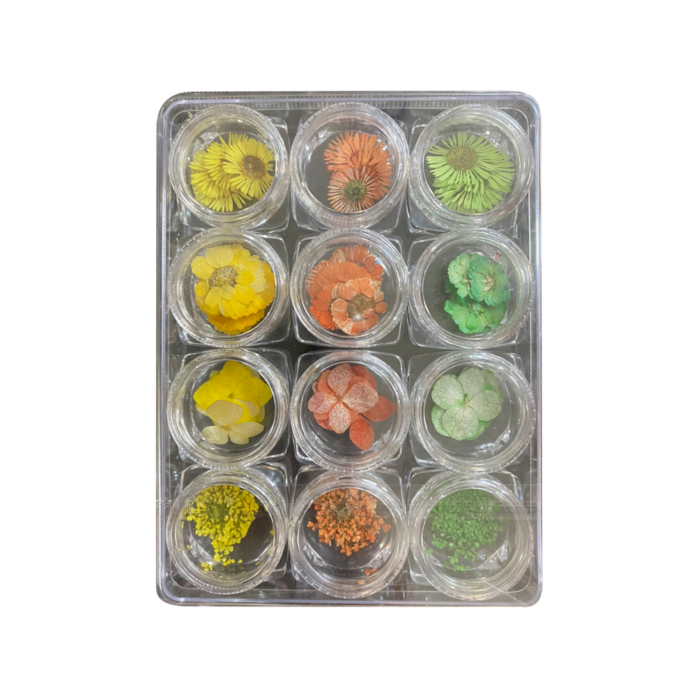 Airtouch Nail Art Dried , Flower Collection Set #02, 12 jars/box OK0827LK
