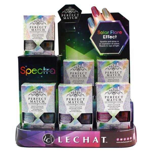 LeChat Perfect Match Nail Lacquer And Gel Polish, SPECTRA Collection 2, PMSD2, Full Line Of 6 Colors (SPMS07 - SPMS12), 0.5oz