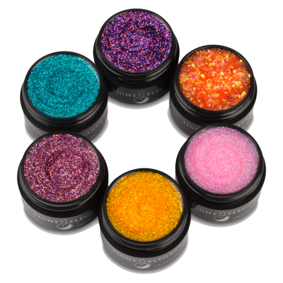Light Elegance, UV/LED Glitter Gel, Surf City Gel Pack, 17ml