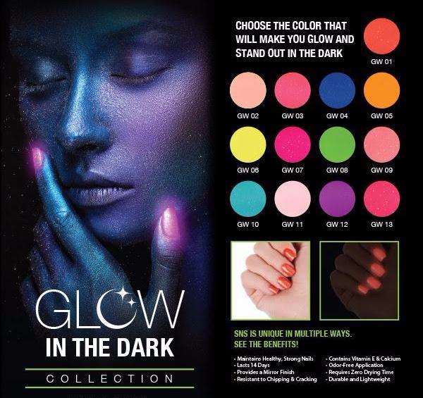 SNS Gelous Dipping Powder, Glow In The Dark Collection, 1oz  Full Line of 13 Colors (GW01 - GW13)