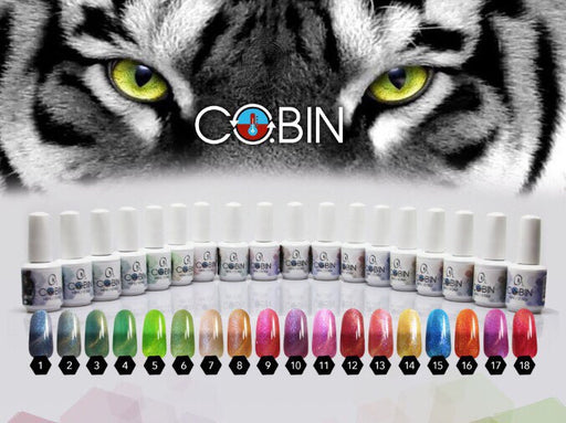 Cobin Cat Eye Gel, Full Line Of 18 Colors (from 01 to 18, Price: $9.95/pc)