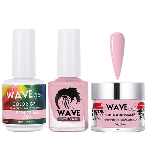 Wave Gel 4in1 Acrylic/Dipping Powder + Gel Polish + Nail Lacquer, SIMPLICITY Collection, 004, Dash of Sass