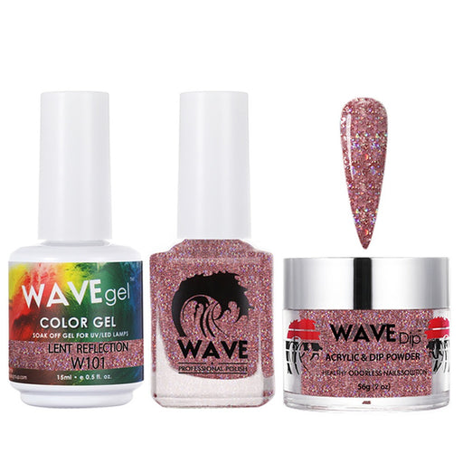 Wave Gel 4in1 Acrylic/Dipping Powder + Gel Polish + Nail Lacquer, SIMPLICITY Collection, 101, Lent Reflection