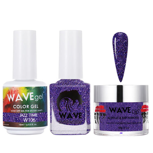 Wave Gel 4in1 Acrylic/Dipping Powder + Gel Polish + Nail Lacquer, SIMPLICITY Collection, 106, Jazz Time