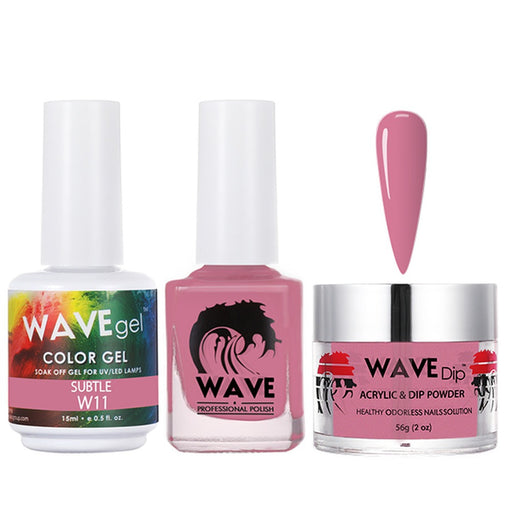 Wave Gel 4in1 Acrylic/Dipping Powder + Gel Polish + Nail Lacquer, SIMPLICITY Collection, 011, Subtle