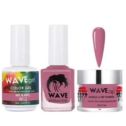 Wave Gel 4in1 Acrylic/Dipping Powder + Gel Polish + Nail Lacquer, SIMPLICITY Collection, 012, Mr. & Mrs.
