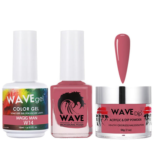 Wave Gel 4in1 Acrylic/Dipping Powder + Gel Polish + Nail Lacquer, SIMPLICITY Collection, 014, Magic Man