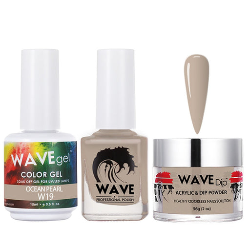 Wave Gel 4in1 Acrylic/Dipping Powder + Gel Polish + Nail Lacquer, SIMPLICITY Collection, 019, Ocean Pearl