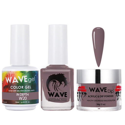 Wave Gel 4in1 Acrylic/Dipping Powder + Gel Polish + Nail Lacquer, SIMPLICITY Collection, 020, In Depth