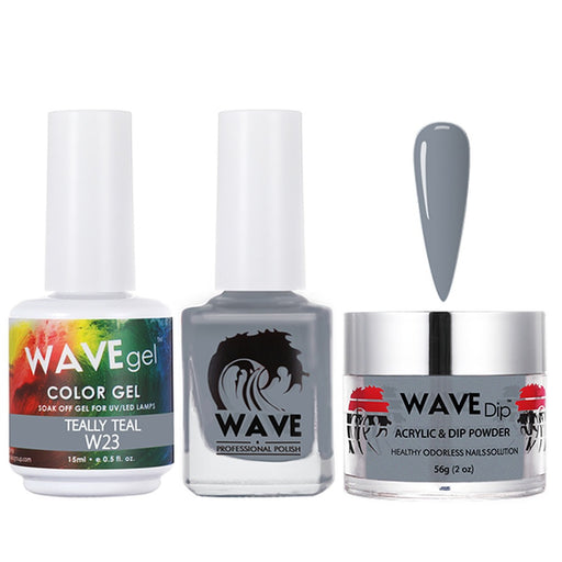 Wave Gel 4in1 Acrylic/Dipping Powder + Gel Polish + Nail Lacquer, SIMPLICITY Collection, 023, Tilly Teal