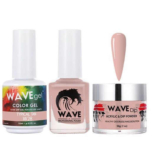 Wave Gel 4in1 Acrylic/Dipping Powder + Gel Polish + Nail Lacquer, SIMPLICITY Collection, 028, Typical Tan