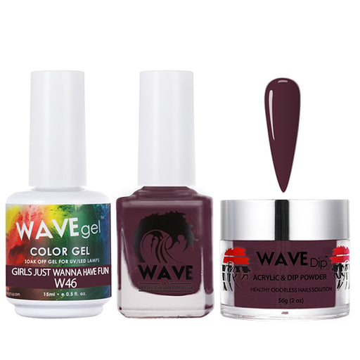 Wave Gel 4in1 Acrylic/Dipping Powder + Gel Polish + Nail Lacquer, SIMPLICITY Collection, 046, Girls Just Wanna Have Fun