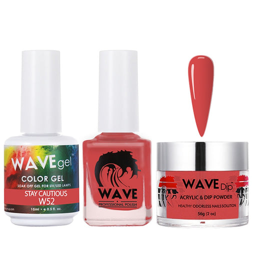 Wave Gel 4in1 Acrylic/Dipping Powder + Gel Polish + Nail Lacquer, SIMPLICITY Collection, 052, Stay Cautious