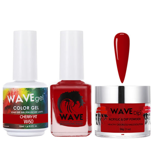 Wave Gel 4in1 Acrylic/Dipping Powder + Gel Polish + Nail Lacquer, SIMPLICITY Collection, 060, Cherry Pit