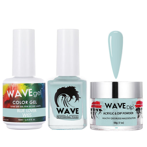 Wave Gel 4in1 Acrylic/Dipping Powder + Gel Polish + Nail Lacquer, SIMPLICITY Collection, 065, Blue Lover
