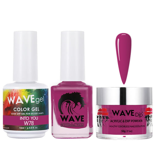 Wave Gel 4in1 Acrylic/Dipping Powder + Gel Polish + Nail Lacquer, SIMPLICITY Collection, 078, Into You