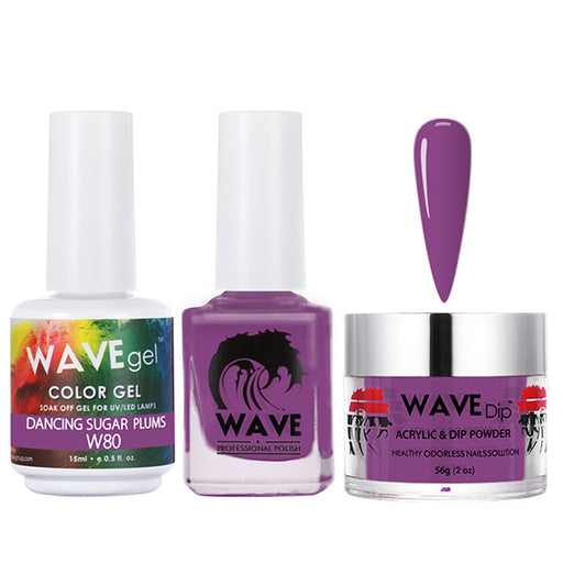 Wave Gel 4in1 Acrylic/Dipping Powder + Gel Polish + Nail Lacquer, SIMPLICITY Collection, 080, Dancing Sugar Plums