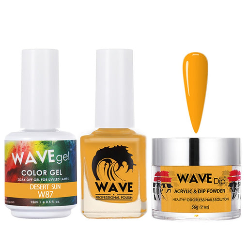 Wave Gel 4in1 Acrylic/Dipping Powder + Gel Polish + Nail Lacquer, SIMPLICITY Collection, 087, Dessert Sun