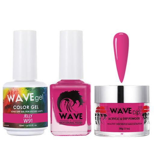 Wave Gel 4in1 Acrylic/Dipping Powder + Gel Polish + Nail Lacquer, SIMPLICITY Collection, 091, Jelly