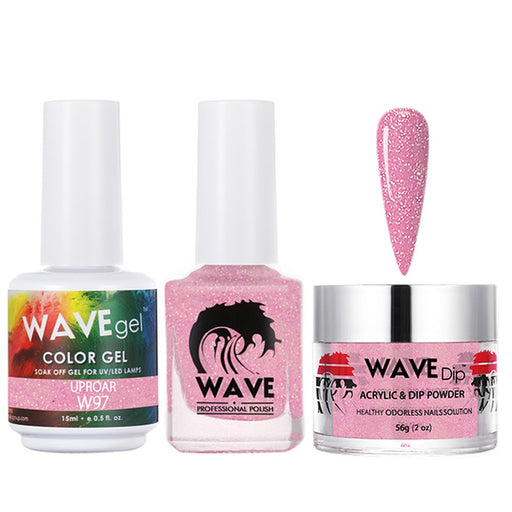 Wave Gel 4in1 Acrylic/Dipping Powder + Gel Polish + Nail Lacquer, SIMPLICITY Collection, 097, Glossy Pink