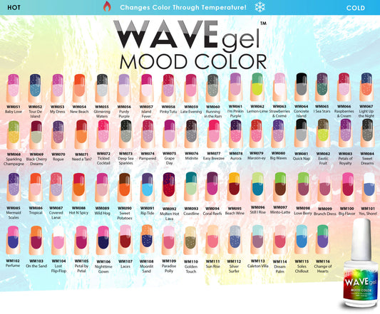 Wave Gel Mood Color Gel Polish, 0.5oz, Full line of 78 colors (From WM051 to WM128) KK1113